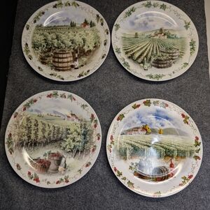 Vineyard Scene Dinner Plate Set